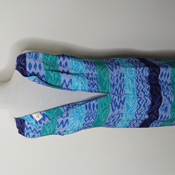 Kathie Lee collection blue multi pattern midi tank dress size 10 - Picture 6 of 16